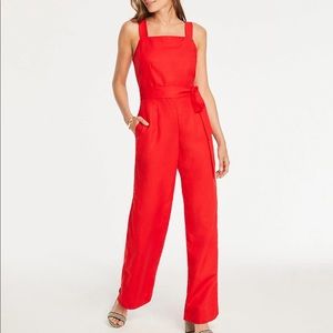 Ann Taylor red square neck jumpsuit